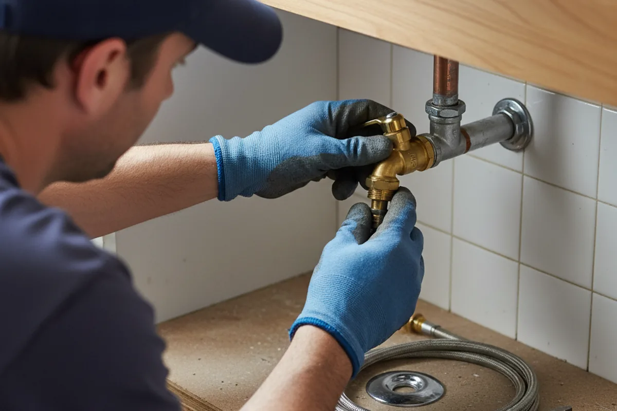 Shutoff valve and fitting work during Faucet and Fixture Repair in Sicklerville